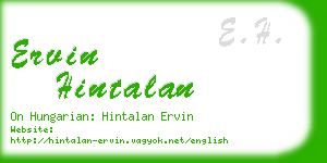 ervin hintalan business card